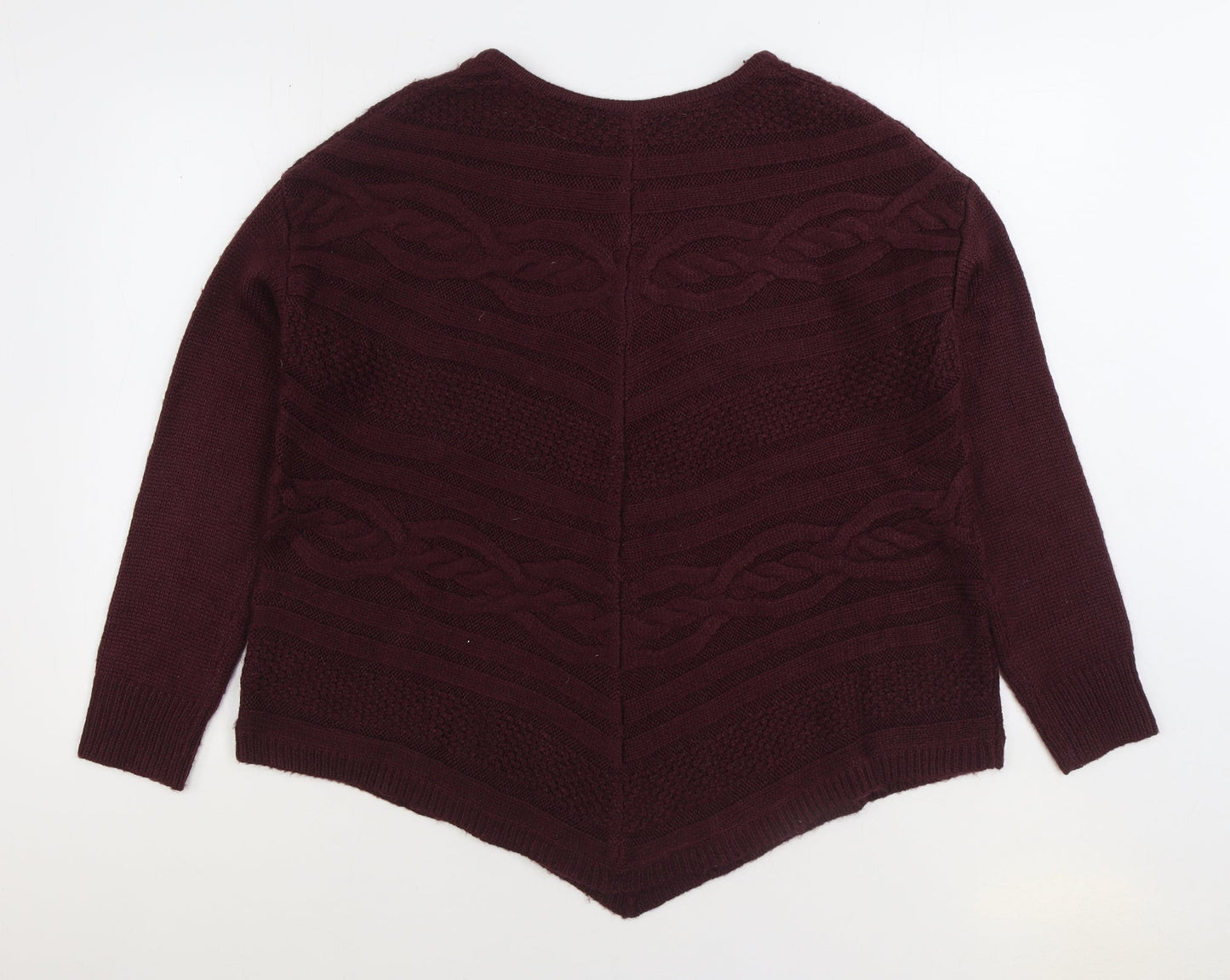 George Womens Purple Boat Neck Acrylic Pullover Jumper Size 10