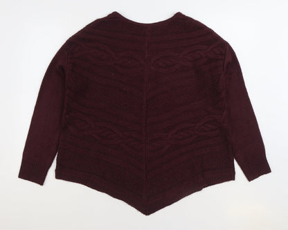 George Womens Purple Boat Neck Acrylic Pullover Jumper Size 10