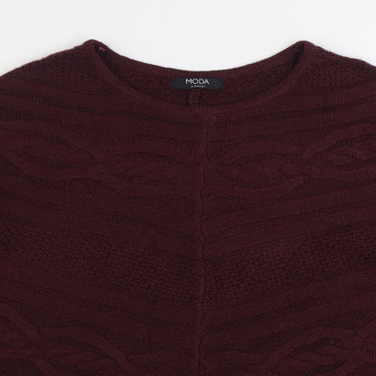 George Womens Purple Boat Neck Acrylic Pullover Jumper Size 10