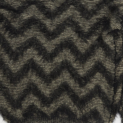 Frock Me Womens Black Round Neck Striped Polyester Pullover Jumper Size S