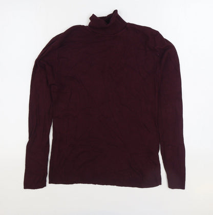 Primark Womens Purple Roll Neck Viscose Pullover Jumper Size 14