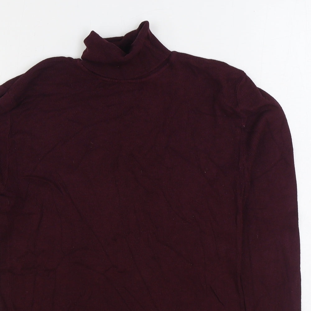 Primark Womens Purple Roll Neck Viscose Pullover Jumper Size 14