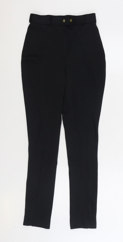 Womens UK Size 28 in Harry Hall Regular Fit Carrot Black Trousers