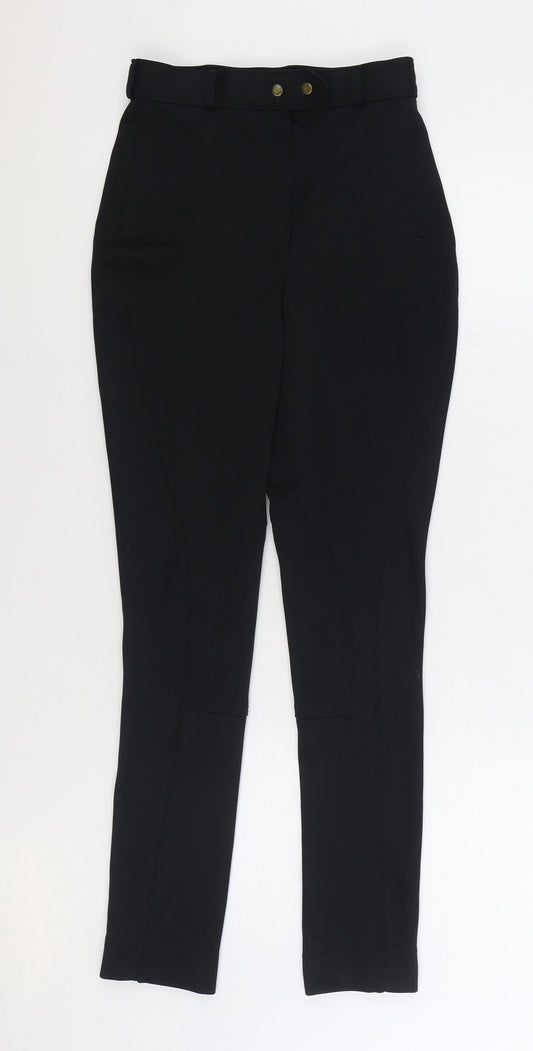 Womens UK Size 28 in Harry Hall Regular Fit Carrot Black Trousers
