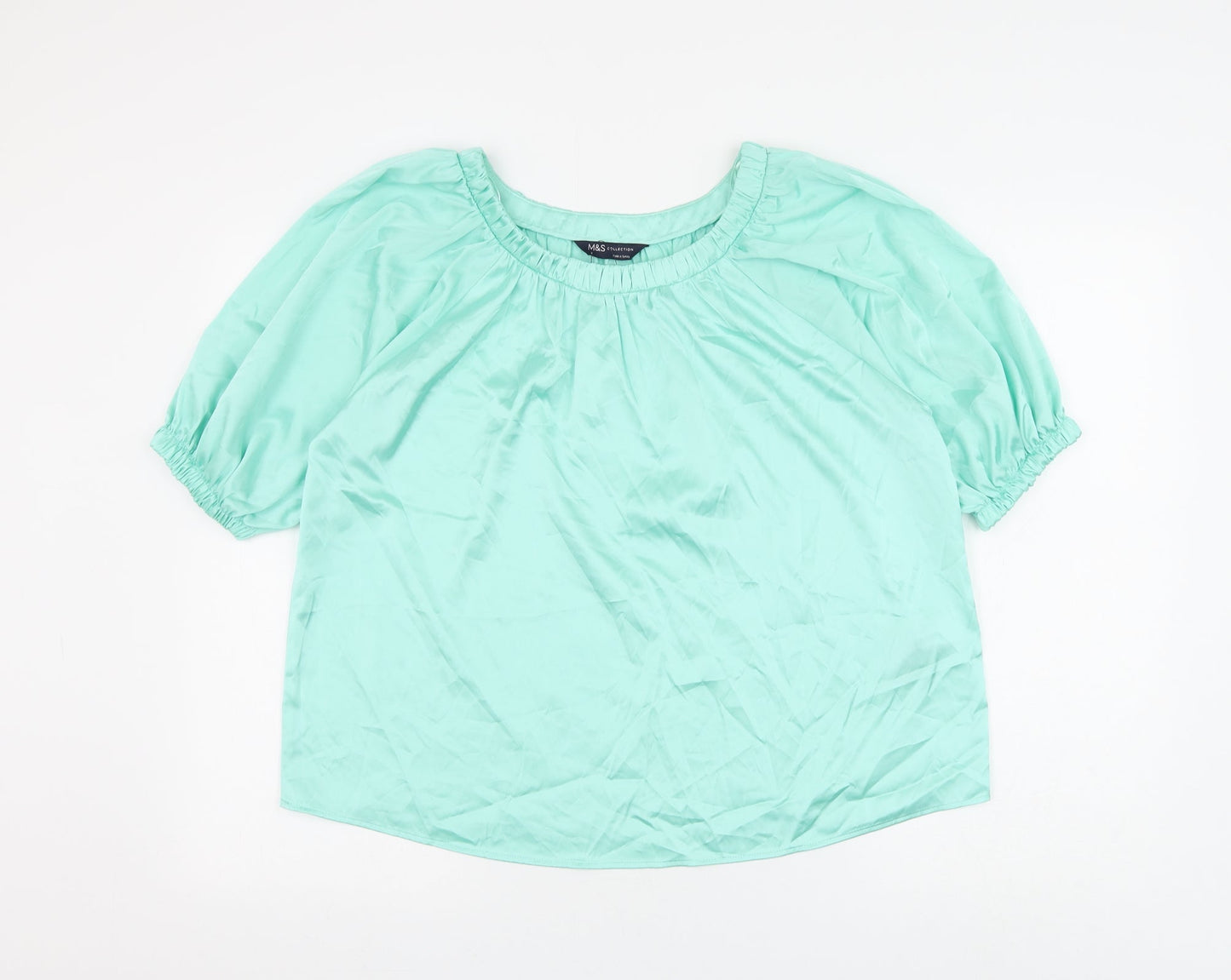 Womens UK Size 8 Marks and Spencer Green Basic Blouse