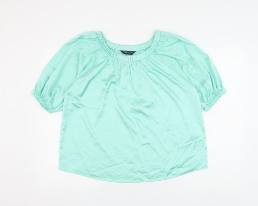 Womens UK Size 8 Marks and Spencer Green Basic Blouse