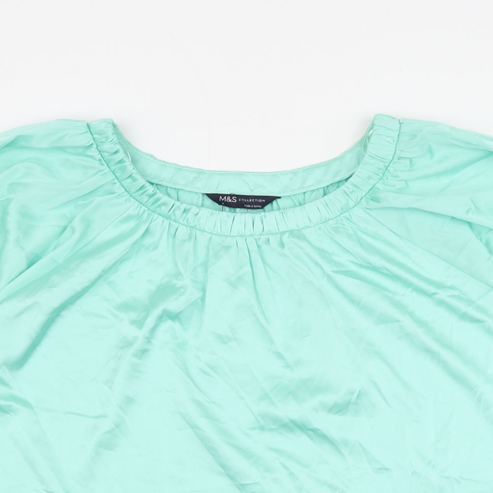 Womens UK Size 8 Marks and Spencer Green Basic Blouse