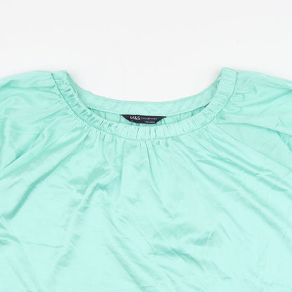 Womens UK Size 8 Marks and Spencer Green Basic Blouse