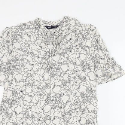 Womens UK Size 6 Marks and Spencer White Basic Blouse