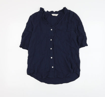 Womens UK Size 6 Per Una Blue Basic Button-Up