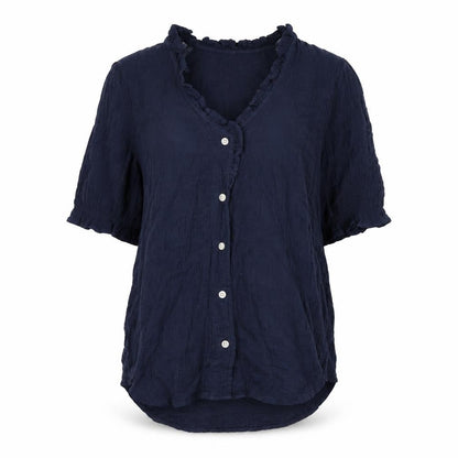 Womens UK Size 6 Per Una Blue Basic Button-Up
