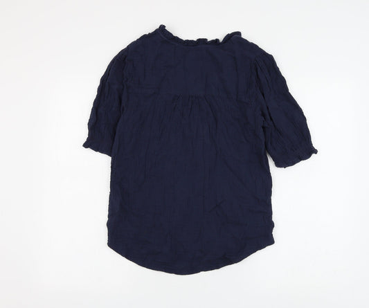 Womens UK Size 6 Per Una Blue Basic Button-Up