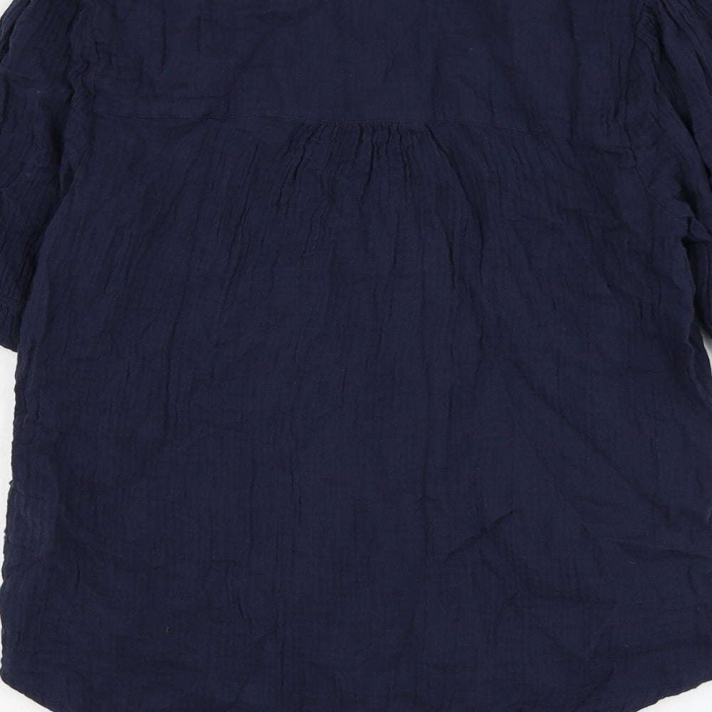 Womens UK Size 6 Per Una Blue Basic Button-Up