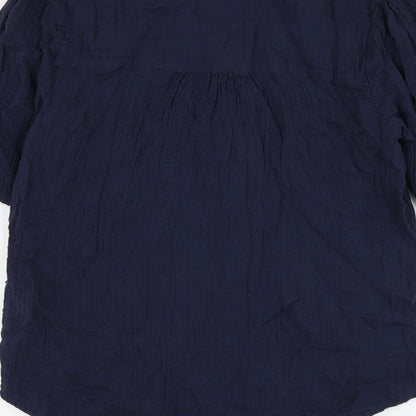 Womens UK Size 6 Per Una Blue Basic Button-Up