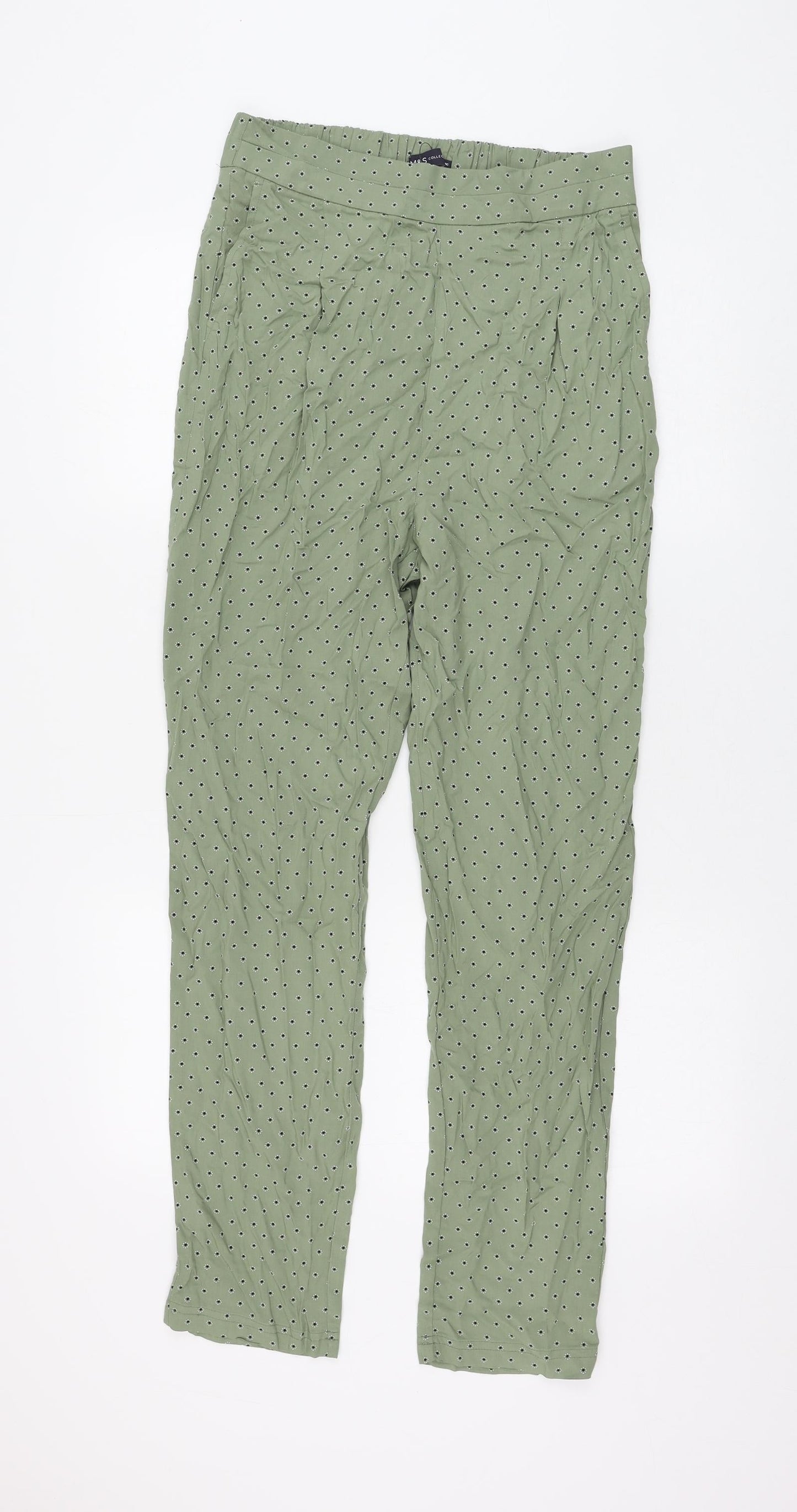 Womens UK Size 10 Marks and Spencer Regular Fit  Green Trousers