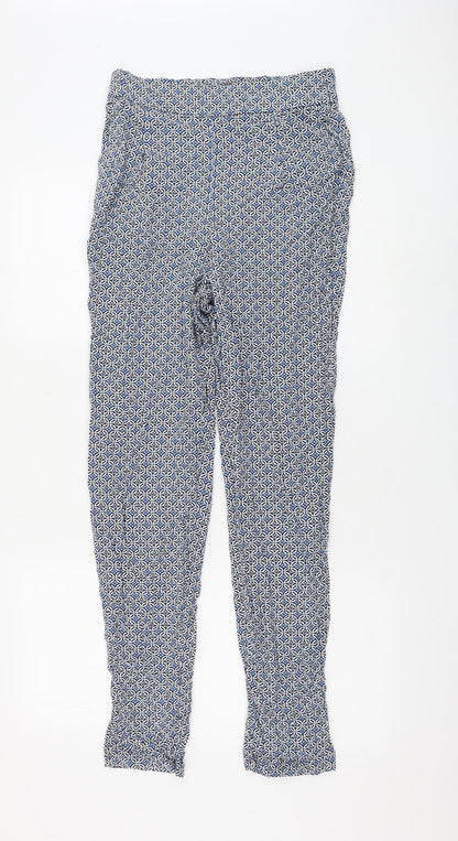 Womens UK Size 8 Marks and Spencer Regular Fit Capri Blue Trousers