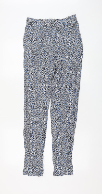 Womens UK Size 8 Marks and Spencer Regular Fit Capri Blue Trousers