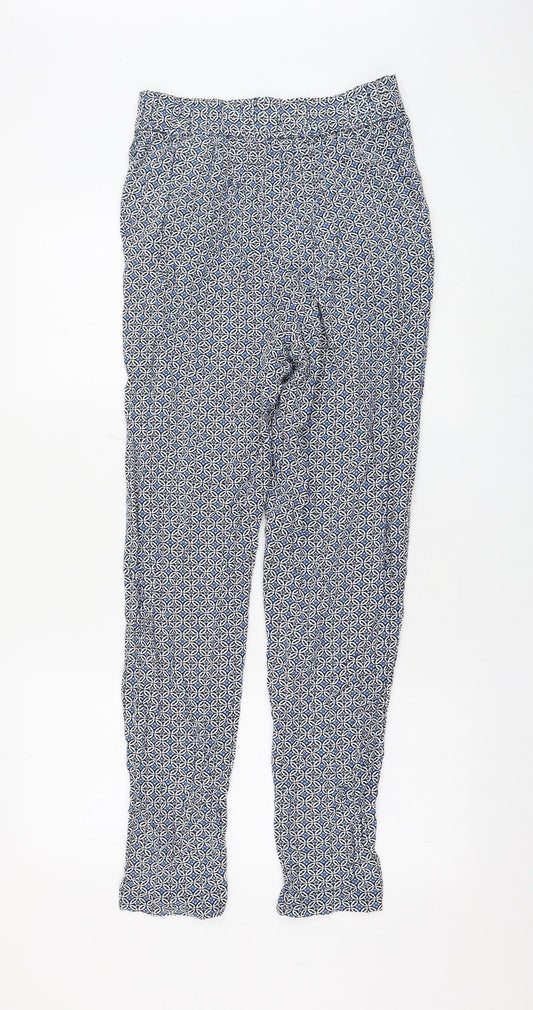 Womens UK Size 8 Marks and Spencer Regular Fit Capri Blue Trousers