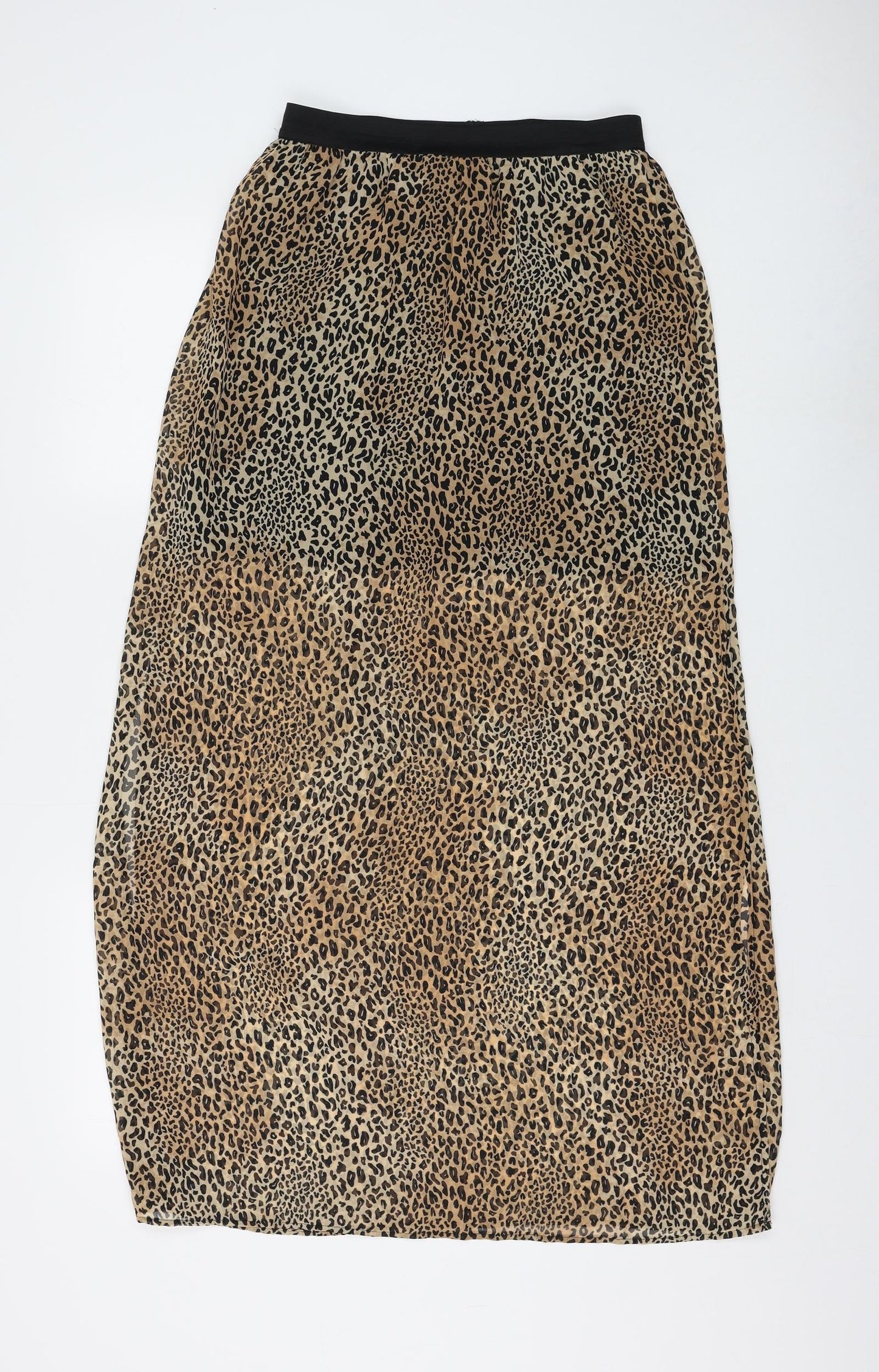 H&M Womens Brown Animal Print Polyester Straight & Pencil Skirt Size 8