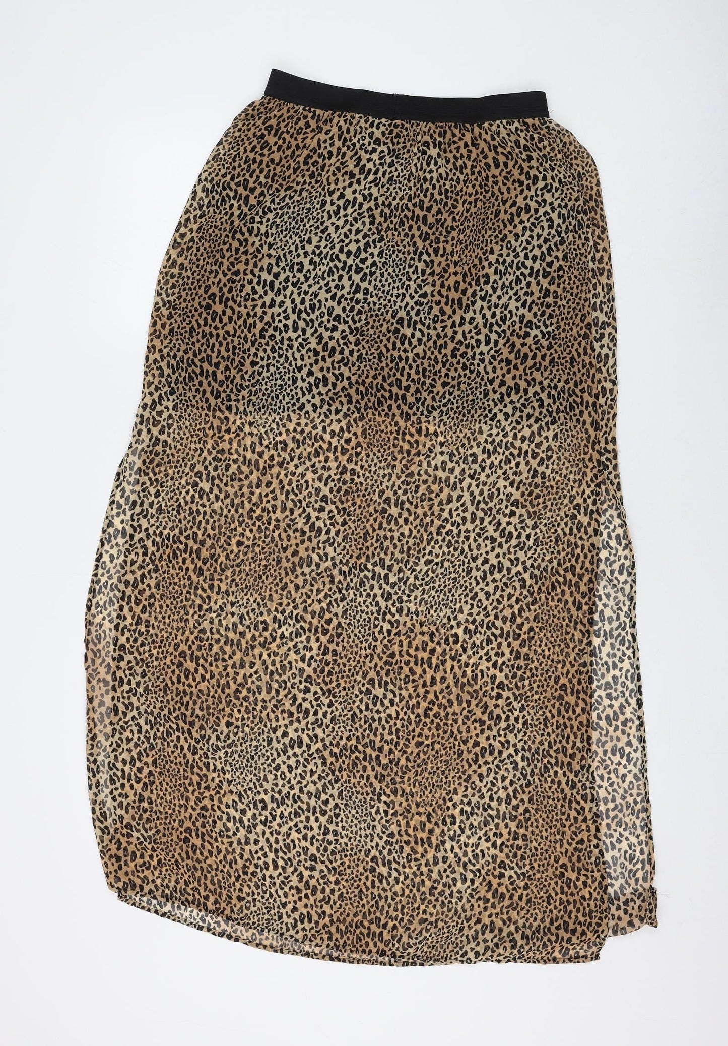 H&M Womens Brown Animal Print Polyester Straight & Pencil Skirt Size 8