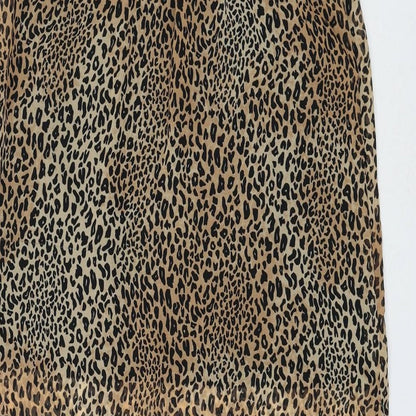 H&M Womens Brown Animal Print Polyester Straight & Pencil Skirt Size 8