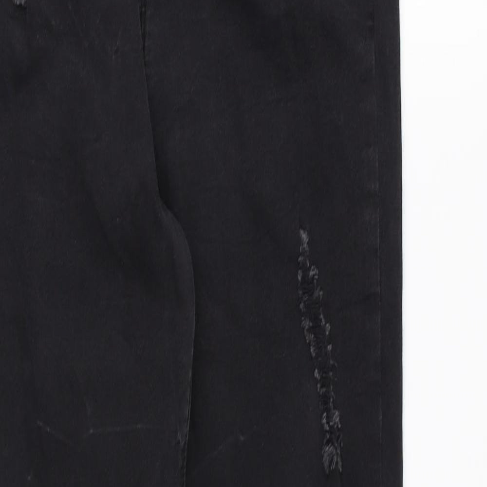 Missguided Womens Black Cotton Skinny Jeans Size 8 L28 in Regular Zip