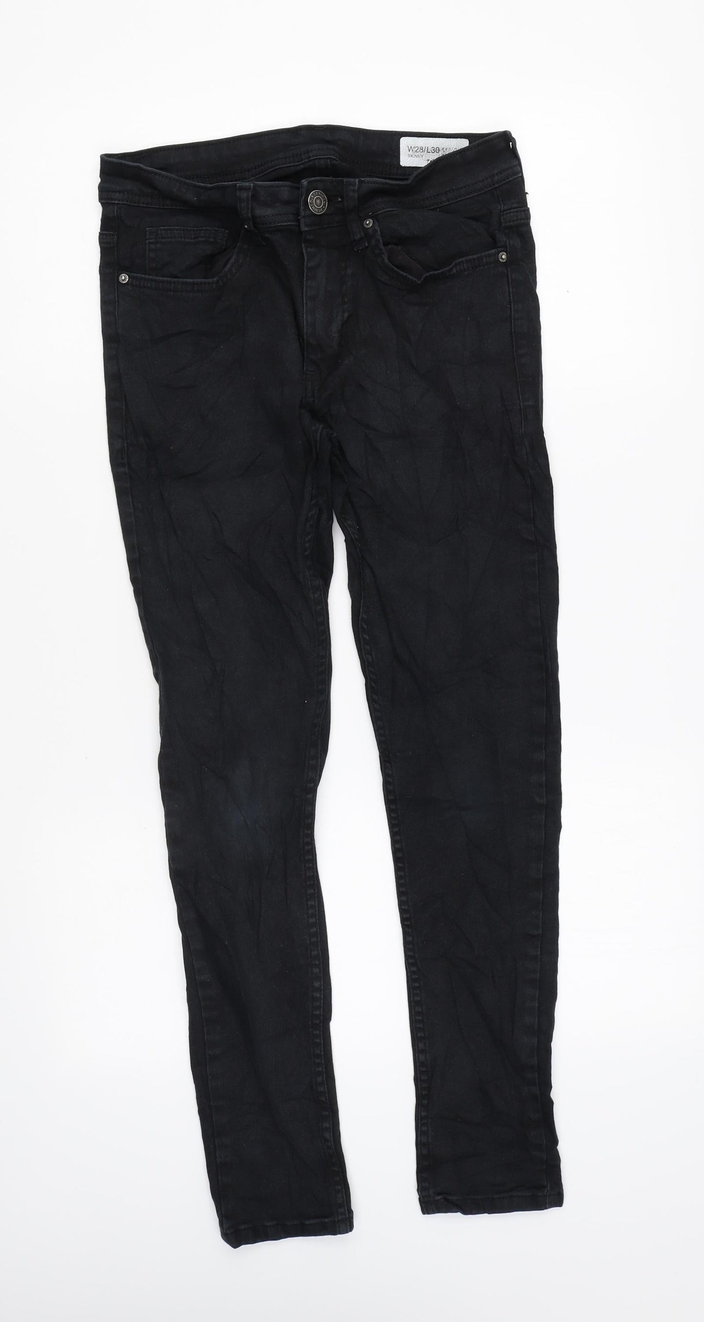 Denim & Co. Womens Black Cotton Skinny Jeans Size 28 in L30 in Regular Zip