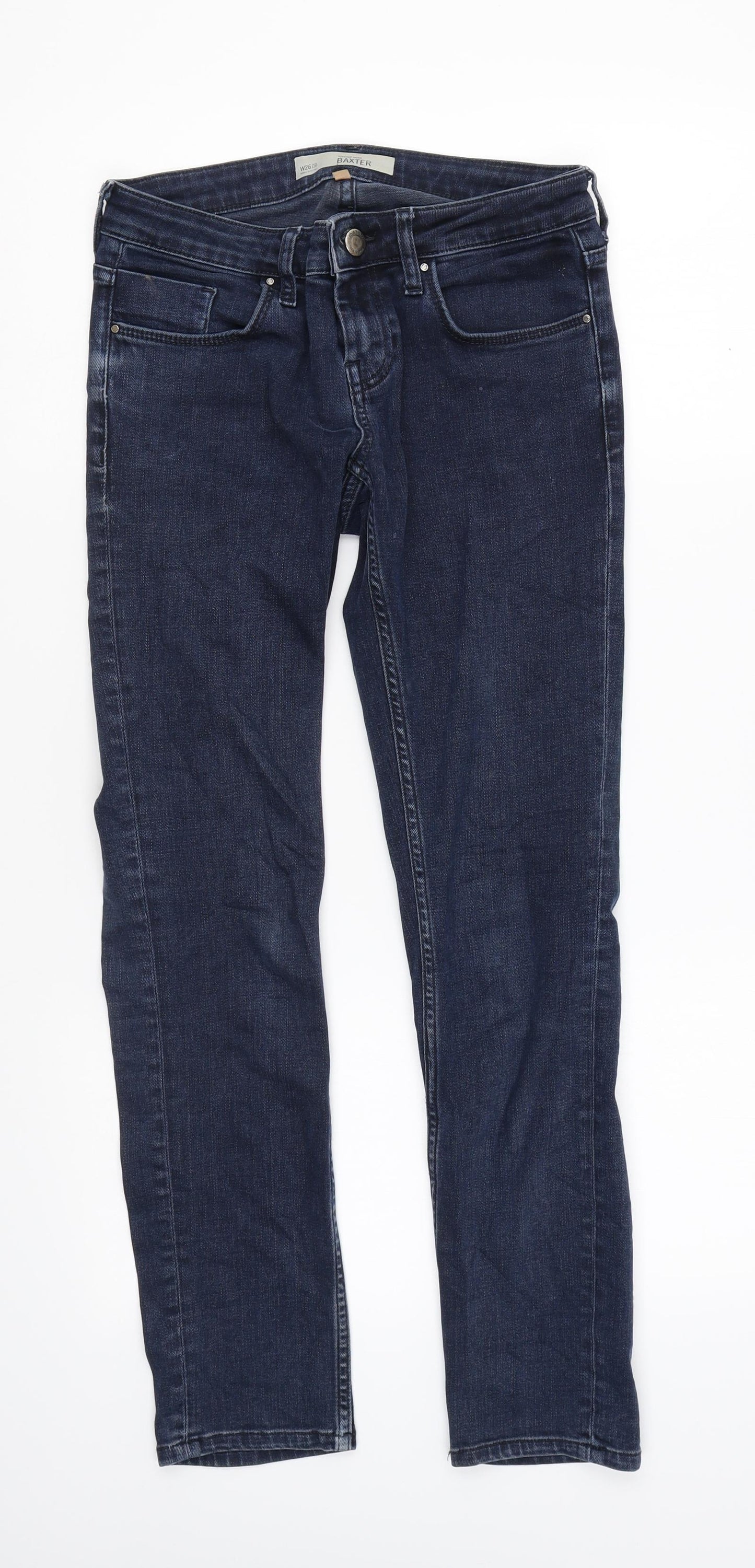 Topshop Womens Blue Cotton Skinny Jeans Size 26 in L30 in Regular Zip