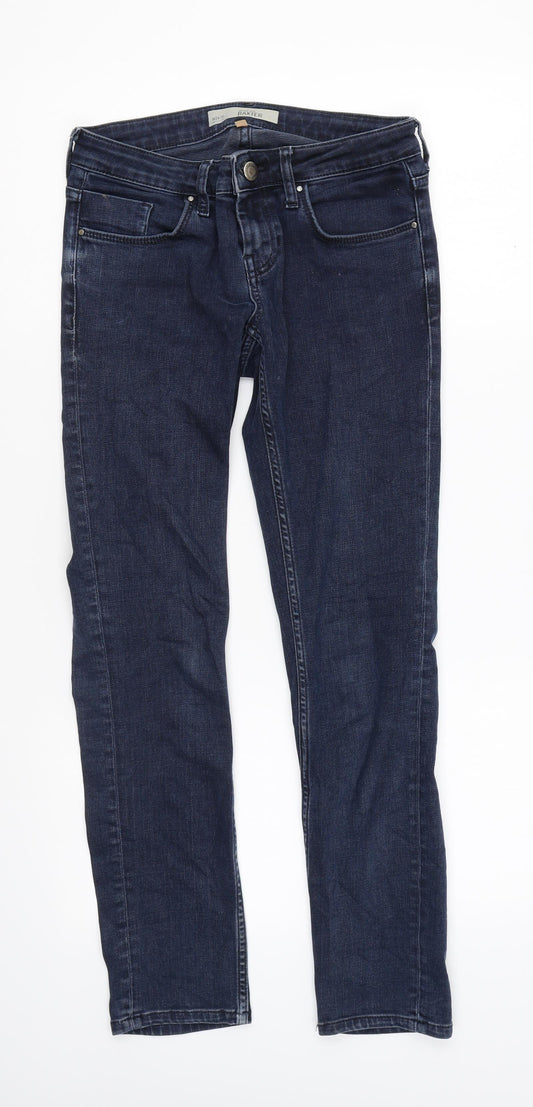 Topshop Womens Blue Cotton Skinny Jeans Size 26 in L30 in Regular Zip