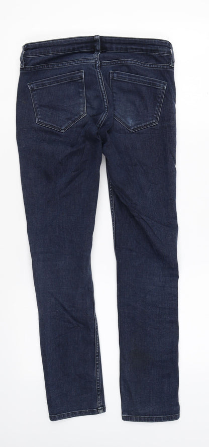 Topshop Womens Blue Cotton Skinny Jeans Size 26 in L30 in Regular Zip