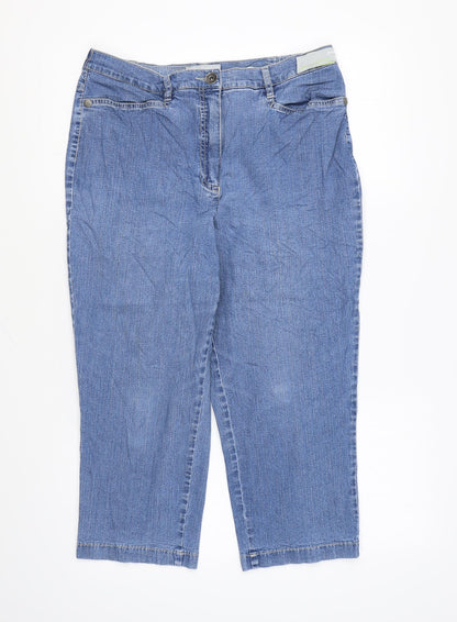 GARDEUR Womens Blue Cotton Cropped Jeans Size 30 in L21 in Regular Zip