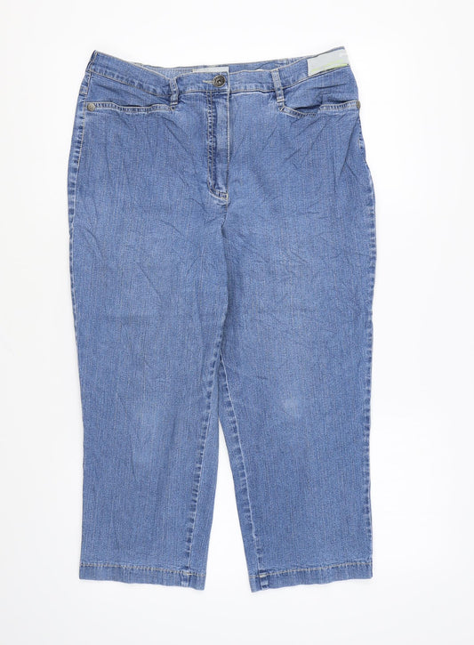 GARDEUR Womens Blue Cotton Cropped Jeans Size 30 in L21 in Regular Zip