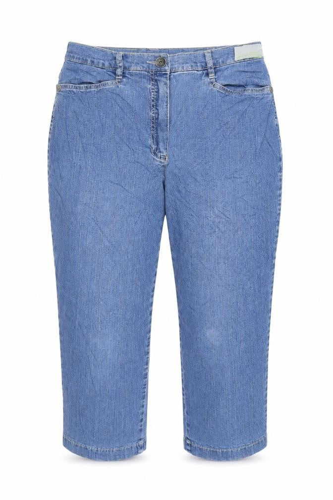 Womens UK Size 30 in GARDEUR Regular Fit Cropped Blue Jeans