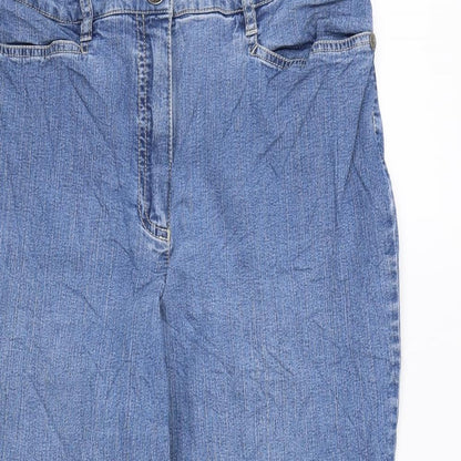 GARDEUR Womens Blue Cotton Cropped Jeans Size 30 in L21 in Regular Zip