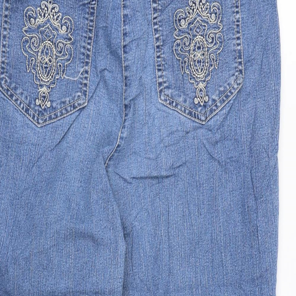 GARDEUR Womens Blue Cotton Cropped Jeans Size 30 in L21 in Regular Zip