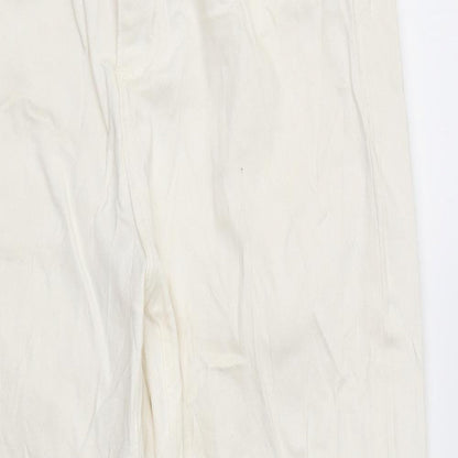 Zara Womens Ivory Cotton Skinny Jeans Size 10 L25 in Regular Zip
