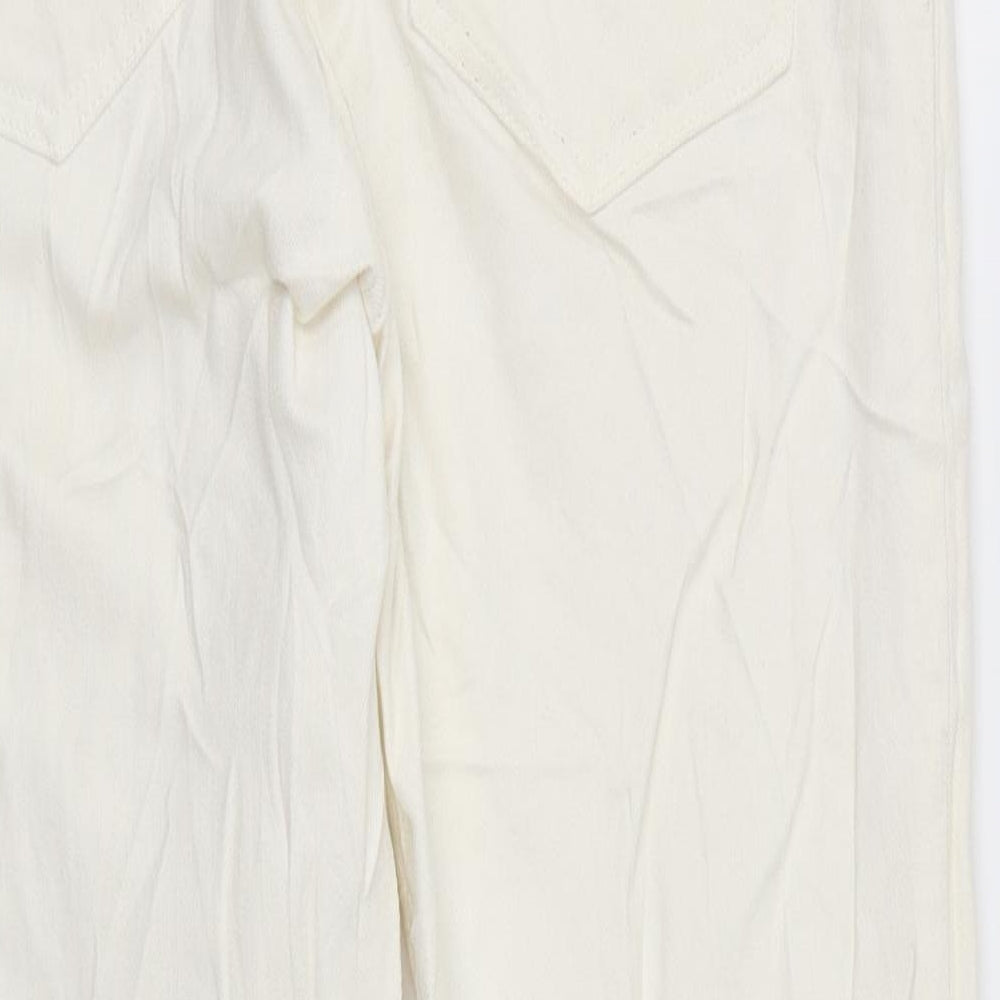 Zara Womens Ivory Cotton Skinny Jeans Size 10 L25 in Regular Zip