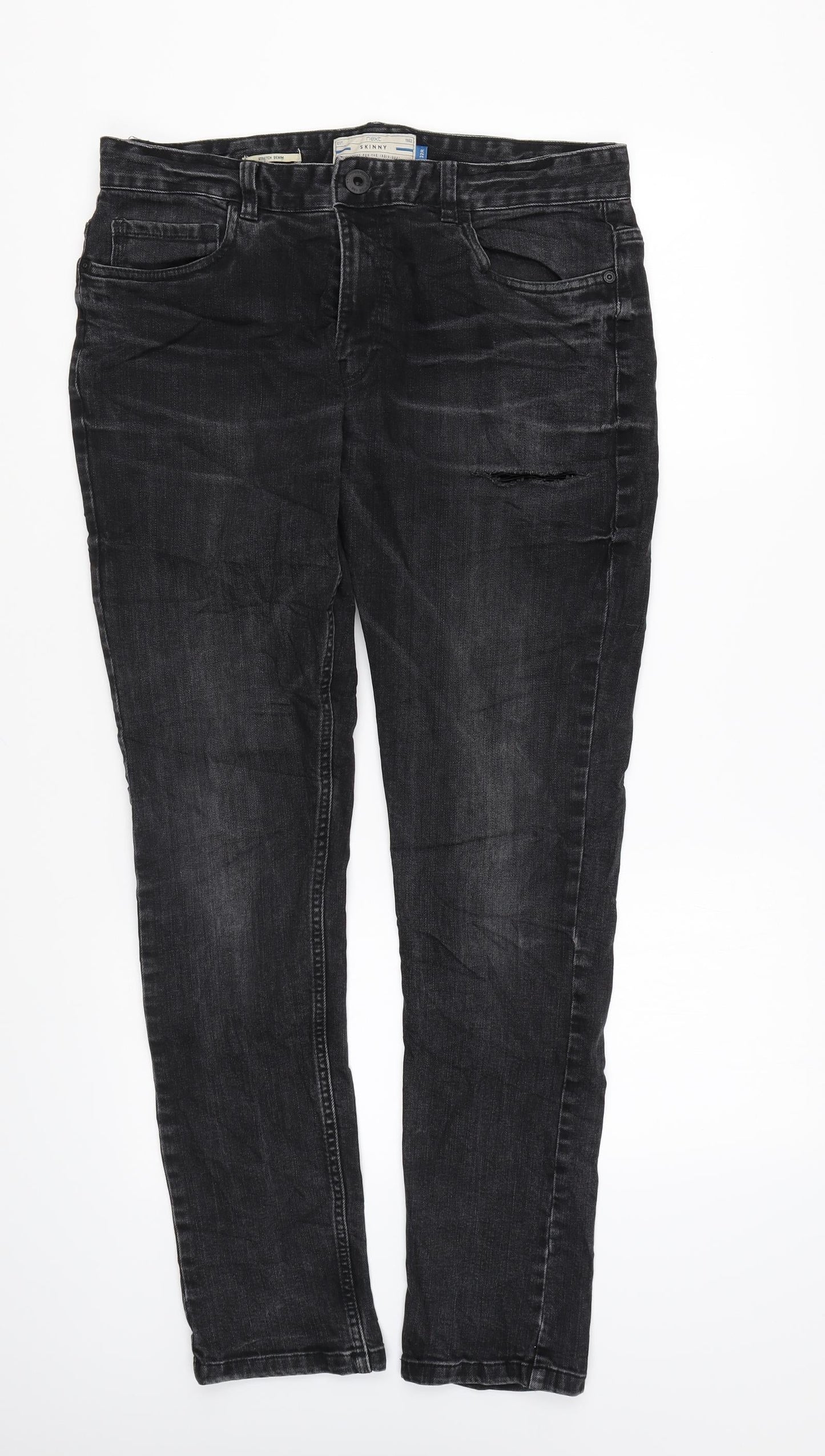 NEXT Womens Black Cotton Skinny Jeans Size 32 in L28 in Regular Zip