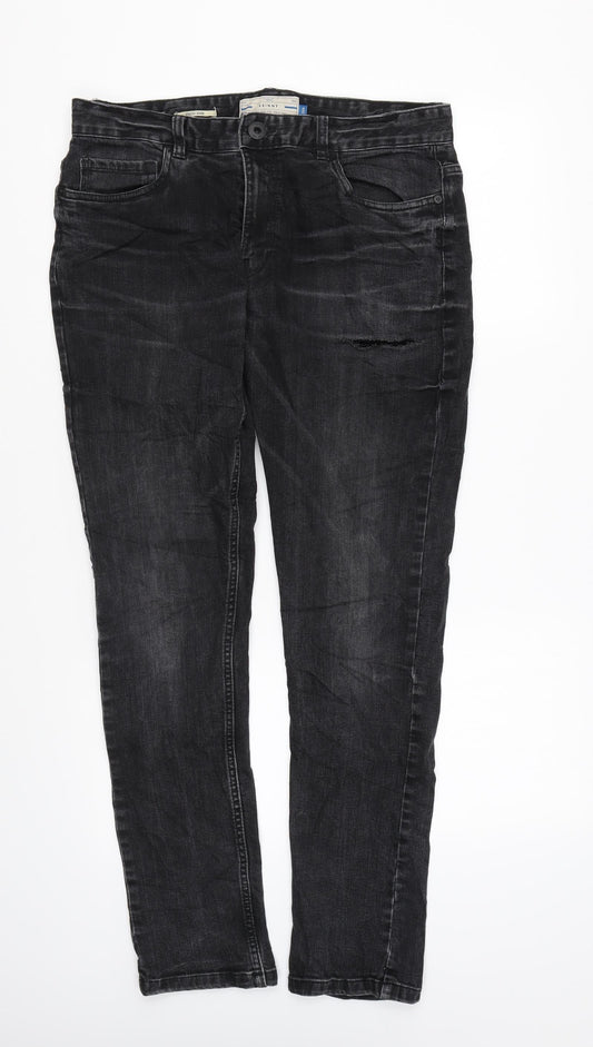NEXT Womens Black Cotton Skinny Jeans Size 32 in L28 in Regular Zip