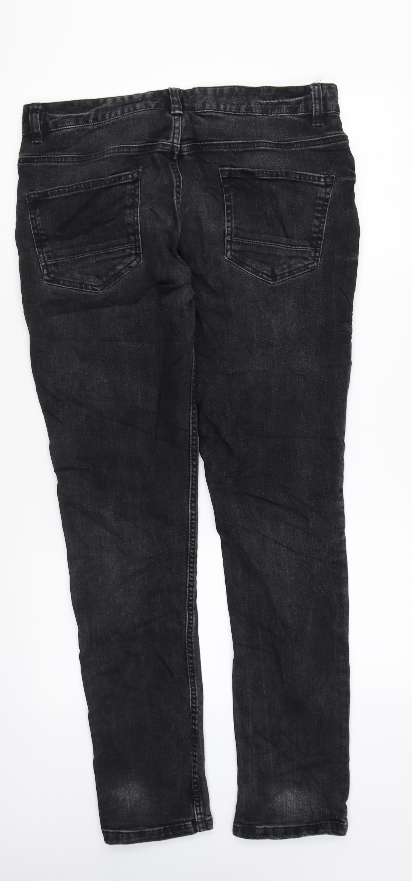 NEXT Womens Black Cotton Skinny Jeans Size 32 in L28 in Regular Zip