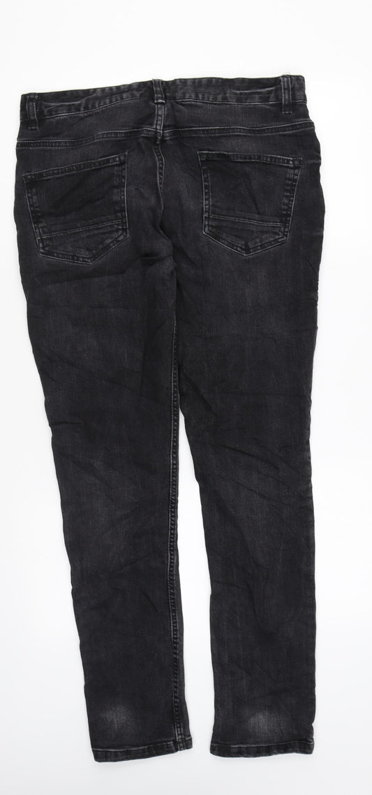 NEXT Womens Black Cotton Skinny Jeans Size 32 in L28 in Regular Zip