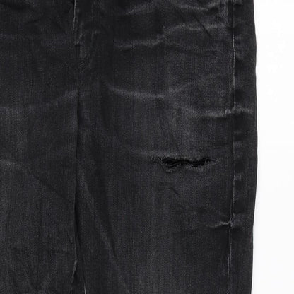 NEXT Womens Black Cotton Skinny Jeans Size 32 in L28 in Regular Zip