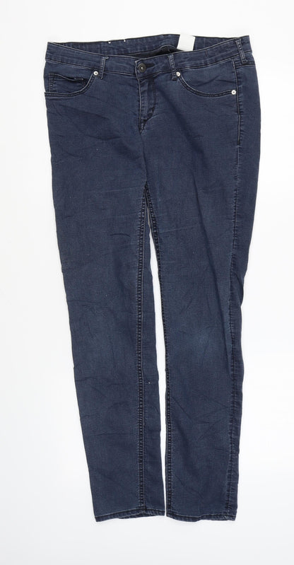 Womens UK Size 32 in H&M Regular Fit Skinny Blue Jeans