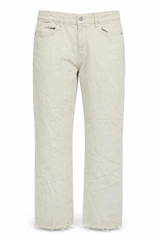 Tu Womens Beige Cotton Straight Jeans Size 16 L27 in Regular Zip