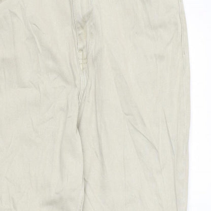TU Mens Beige Cotton Straight Jeans Size 16 L27 in Regular Zip
