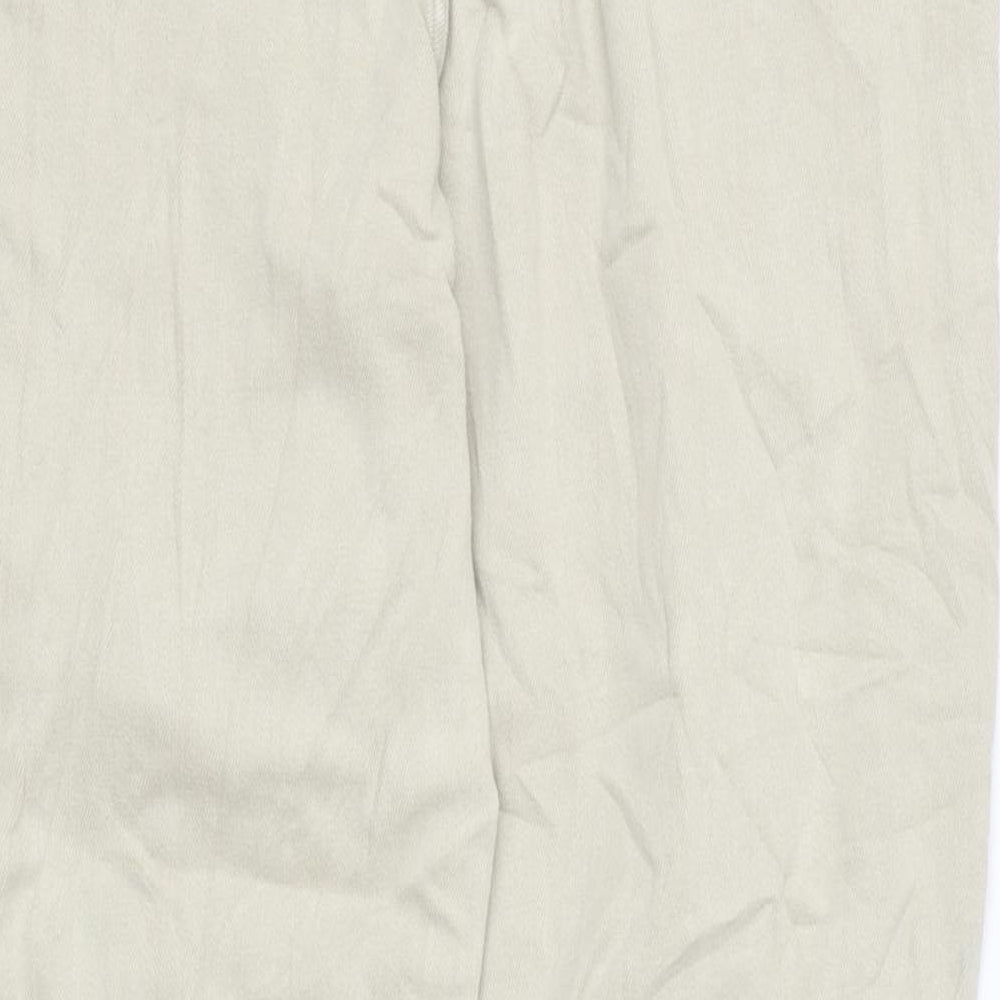 TU Mens Beige Cotton Straight Jeans Size 16 L27 in Regular Zip