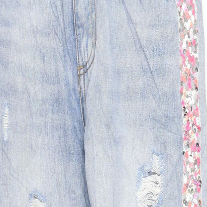 Womens UK Size 8 Preworn Regular Fit Skinny Blue Jeans