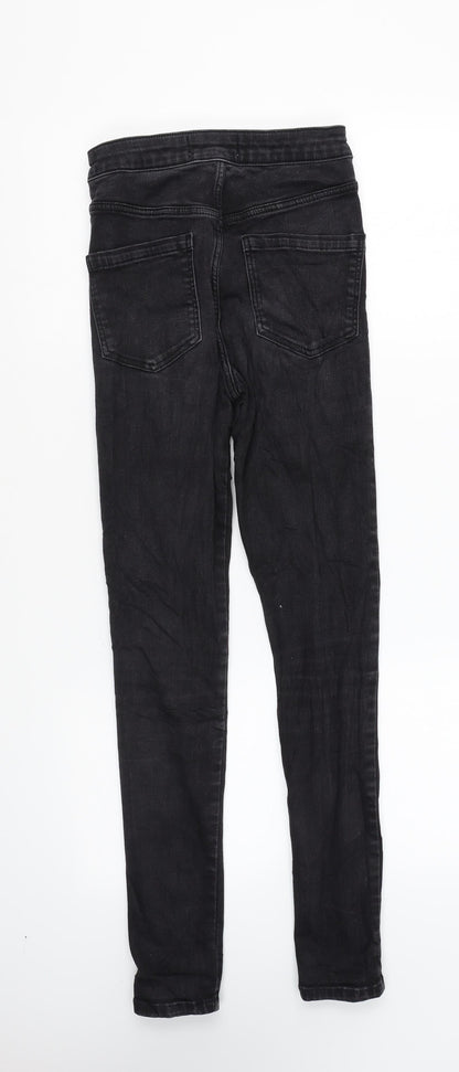 Miss Selfridge Womens Black Cotton Skinny Jeans Size 6 L26 in Regular Zip