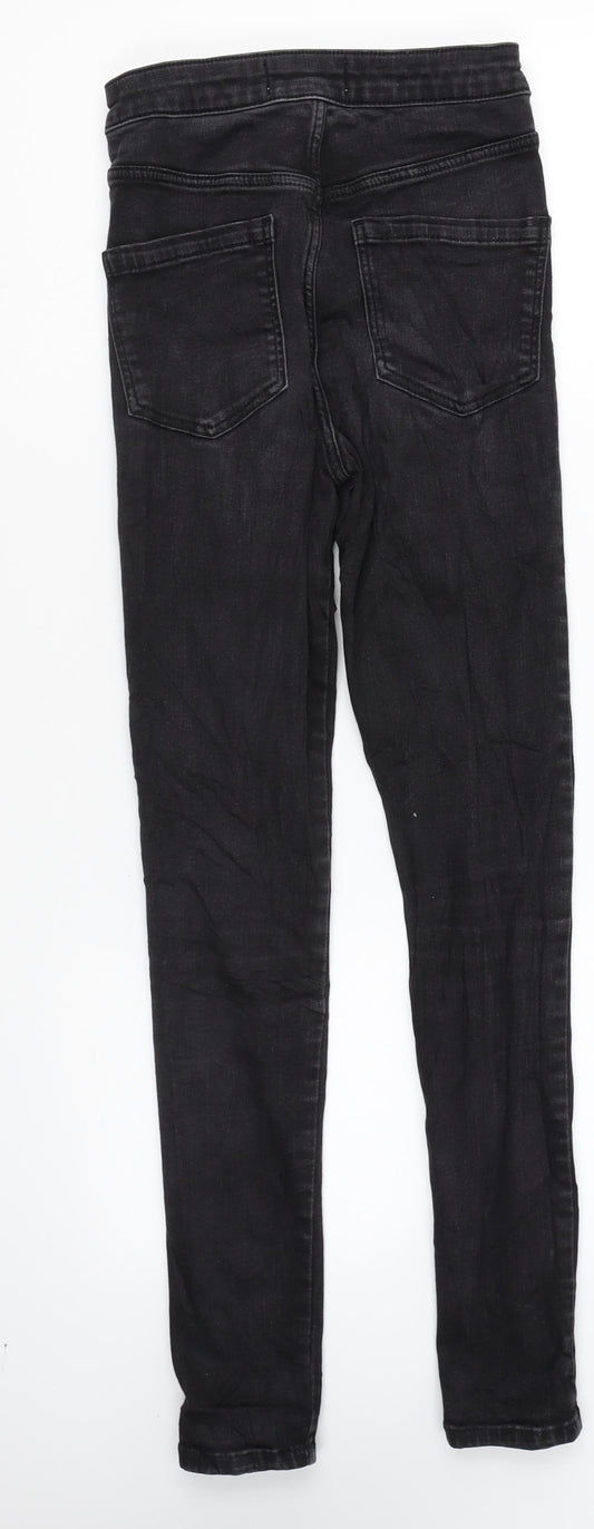 Miss Selfridge Womens Black Cotton Skinny Jeans Size 6 L26 in Regular Zip