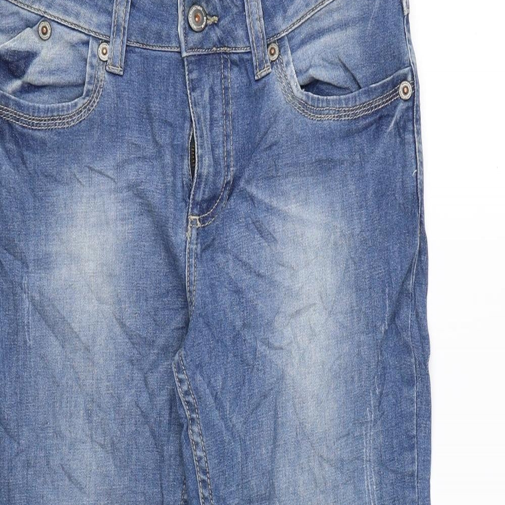 Indigo Womens Blue Cotton Cropped Jeans Size 32 in L21 in Regular Zip